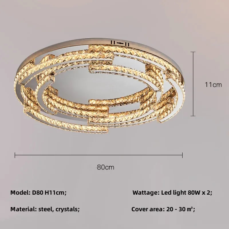Afralia™ Oval Steel LED Pendant Lights with K9 Crystals