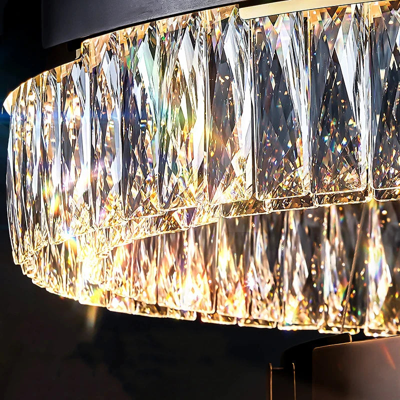 Afralia™ Crystal Luxury Chandelier Modern LED Light Fixture for Living Room Dining Bedroom