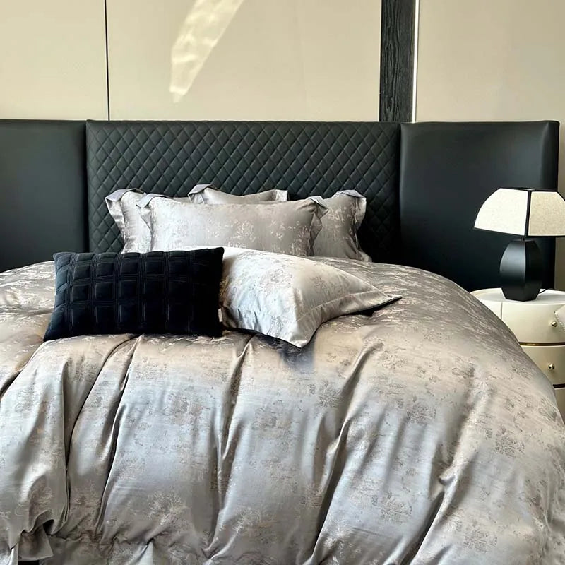 Afralia™ Luxury Egyptian Cotton Jacquard Bedding Set - Soft Silky 4Pcs