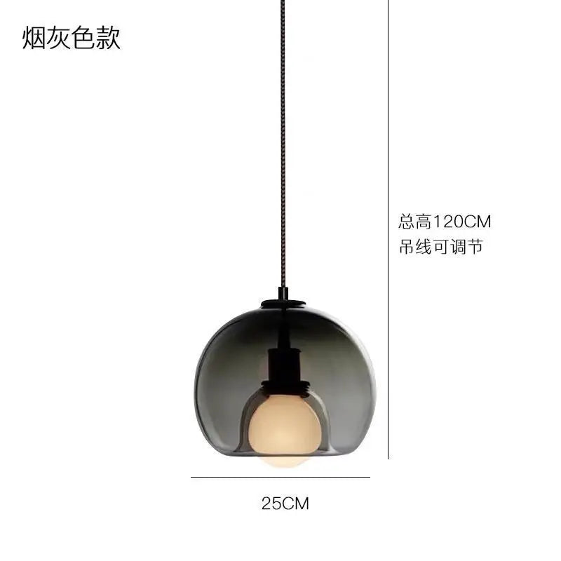 Afralia™ Nordic Glass Ball LED Chandelier - Modern Luxury Dining & Bedside Lights