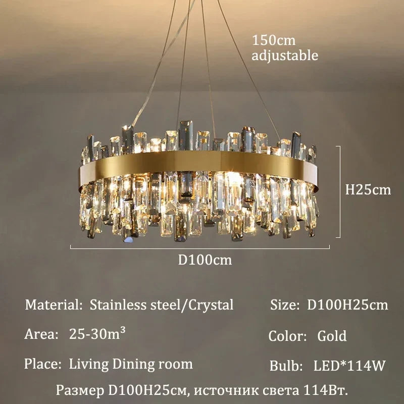 Afralia™ Crystal Pendant Chandeliers - Luxury LED Lighting for Home, Dining, Living Room