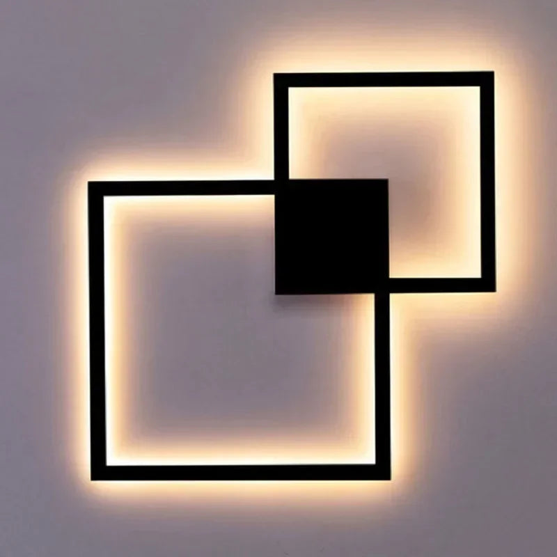 Afralia™ LED Square Wall Lamp for Living Room Bedroom Foyer - Indoor Decor Lighting