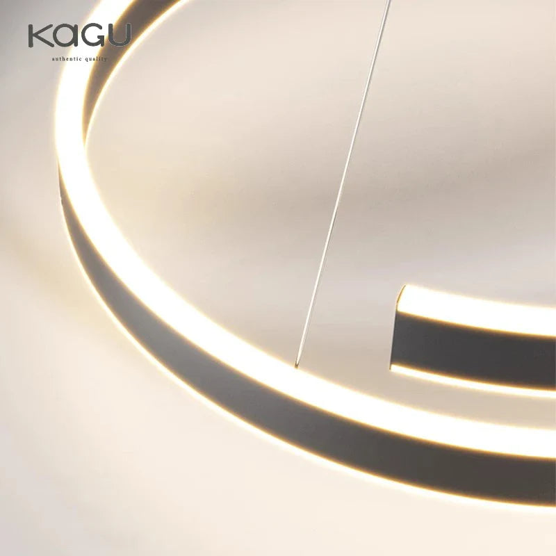 Afralia™ Round Spiral Chandelier in Black/White For Living Dining Kitchen Room Lighting Fixtures