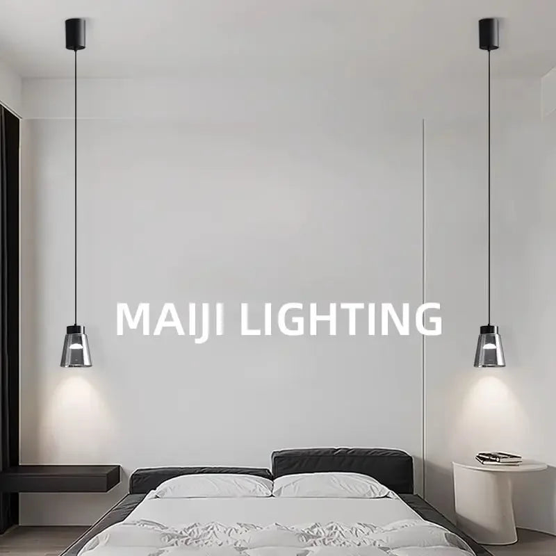 Afralia™ Modern Smoke Glass Pendant Light for Dining Room Bedroom Kitchen Island