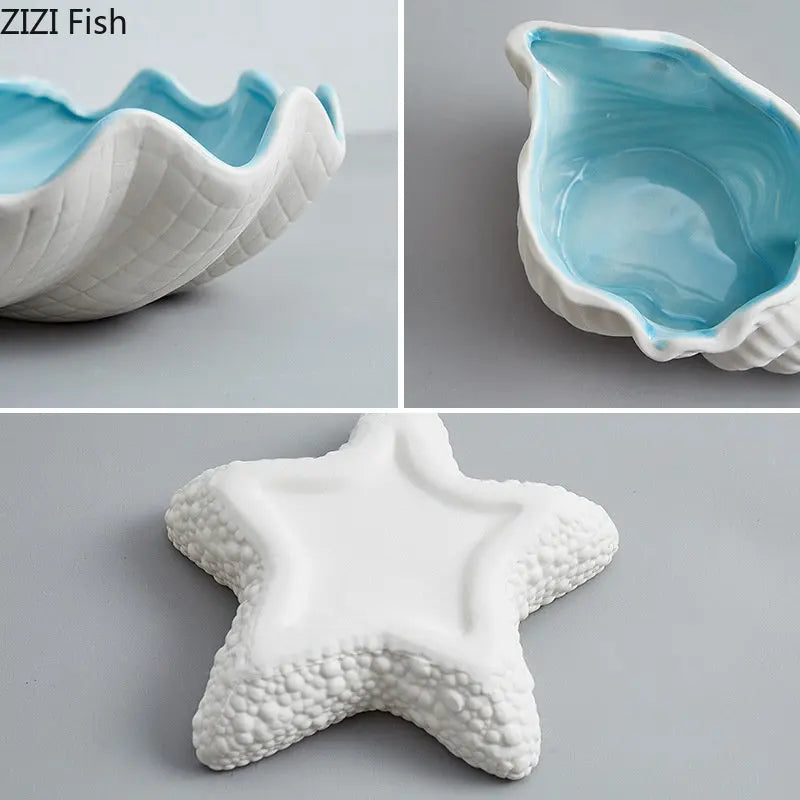 Afralia™ Ceramic Starfish Storage Tray for Modern Jewelry Display and Home Decor
