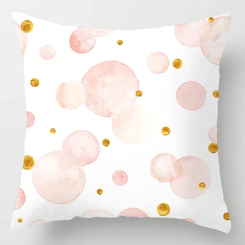 Pink Patterned Afralia™ Decorative Throw Pillow Cover for Car, Chair, Bed & Sofa