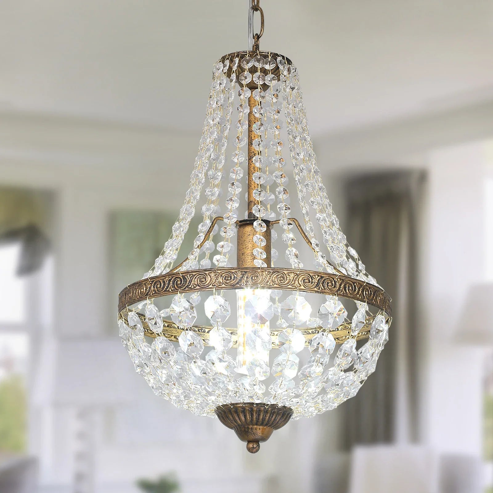 Afralia™ Luxury Crystal Basket Chandelier Pendant Light - Nordic Living Decor Fixture