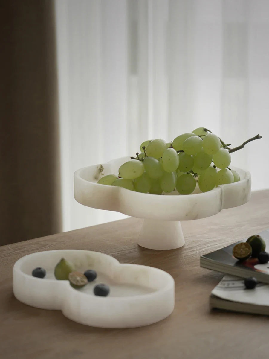 Afralia™ White Onyx Marble Tray for Kitchen Coffee Table Serving - Minimalist Design