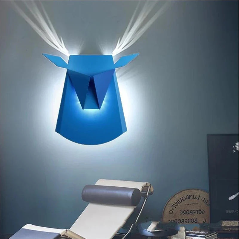 Afralia™ Nordic Deer Head LED Wall Lamp Metal Design Minimalist Light