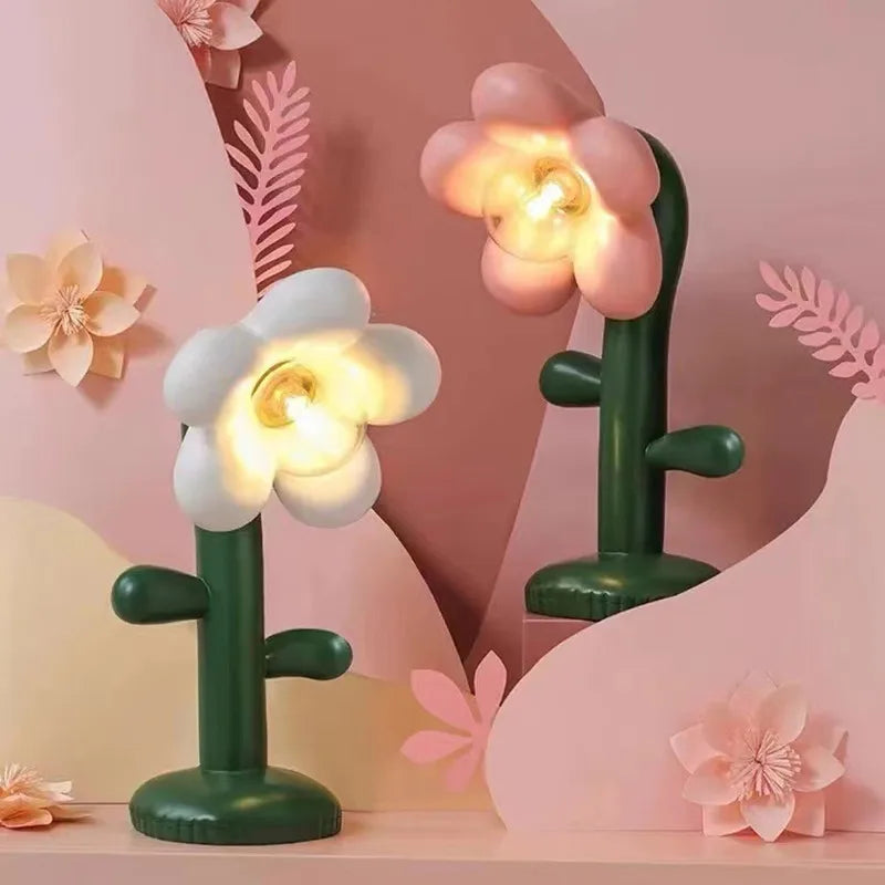 Afralia™ Flower Desk Lamp Office Bedroom Decoration Wedding Gift Living Room Children Room Decor