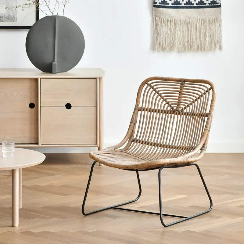 Afralia™ Nordic French Rattan Leisure Chair for Living Room & Balcony