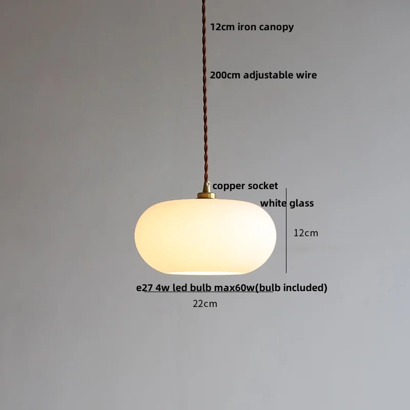 Afralia™ White Glass LED Pendant Lamp: Modern Nordic Style for Kitchen, Dining Room, Bedroom