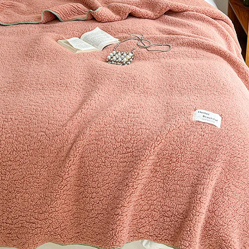 Afralia™ Soft Shell Edge Lamb Wool Blanket - A-Class Comfort for Adults