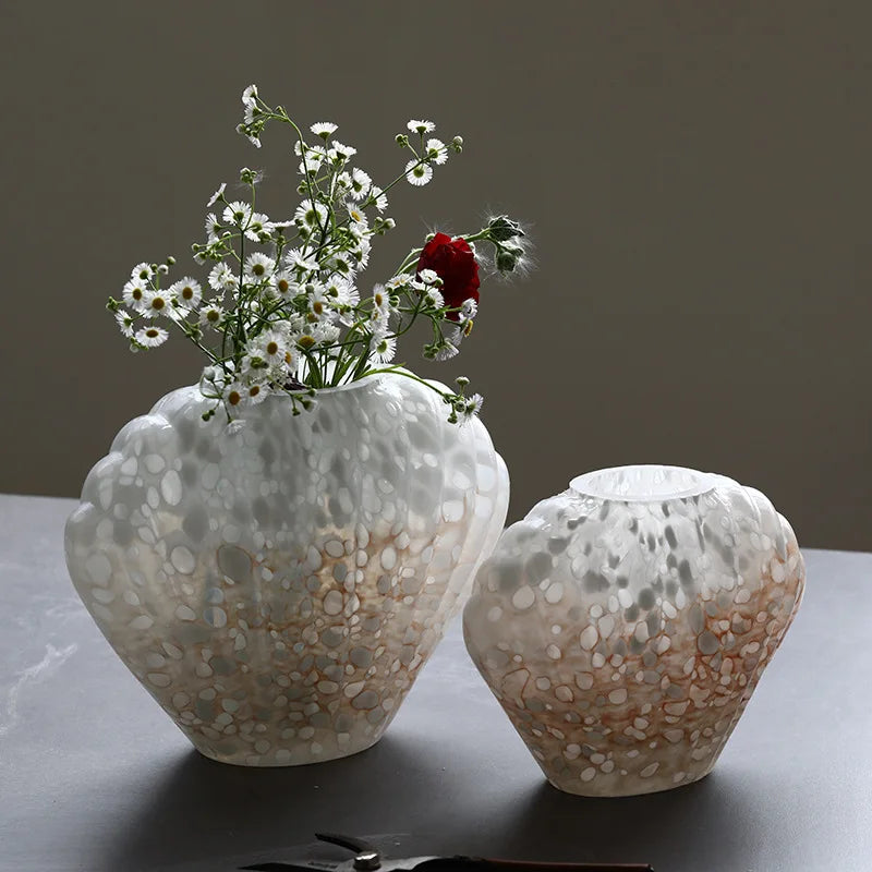 Afralia™ Glass Vase Floral Arrangement Terrarium Clamshell Craft Shell Home Decor