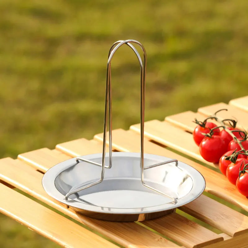Afralia™ Chicken Roaster Rack & Bowl Set - Stainless Steel BBQ Grill Stand for Oven