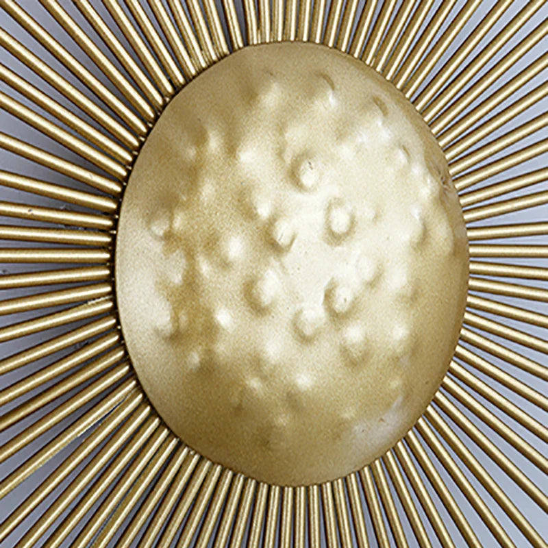 Afralia™ Sun LED Wall Lamp Gold Metal Art Deco Sconce for Hotel Bedroom Foyer