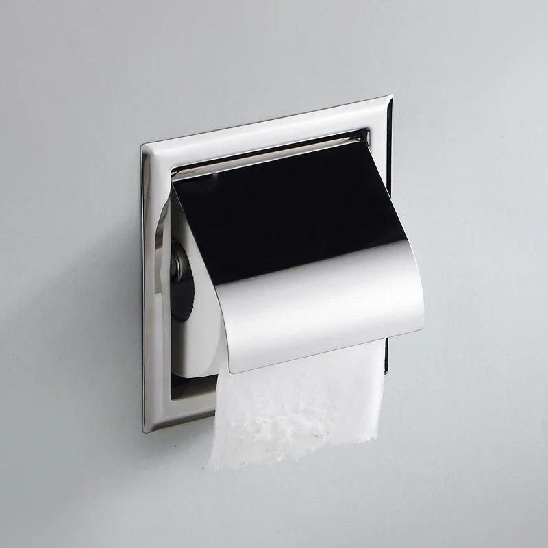 Afralia™ Wall Mount Toilet Paper Holder with Concealed Box and Cover