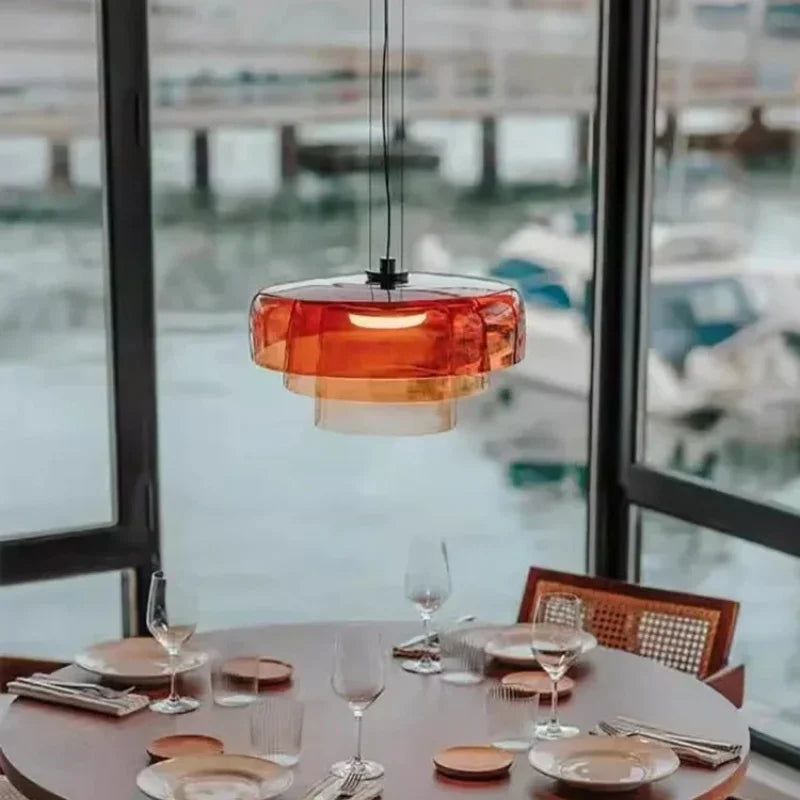 Afralia™ Nordic Glass LED Pendant Lights for Home Decor and Lighting