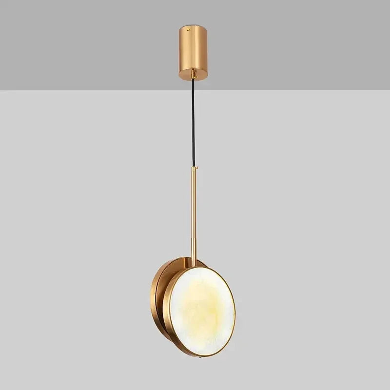 Afralia™ Golden Marble LED Pendant Light: Luxe Nordic Minimalist Decor for Living & Dining Rooms