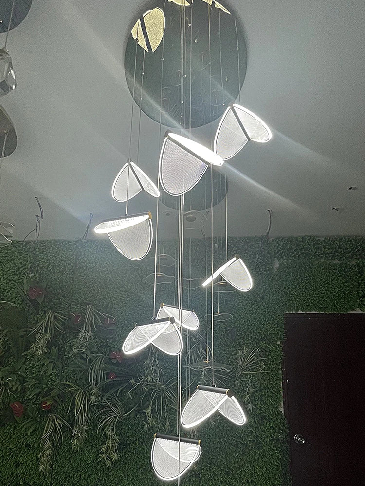 Afralia™ Acrylic Blade Stair Chandelier for Modern Atmosphere in Cafe, Restaurant, and Villa