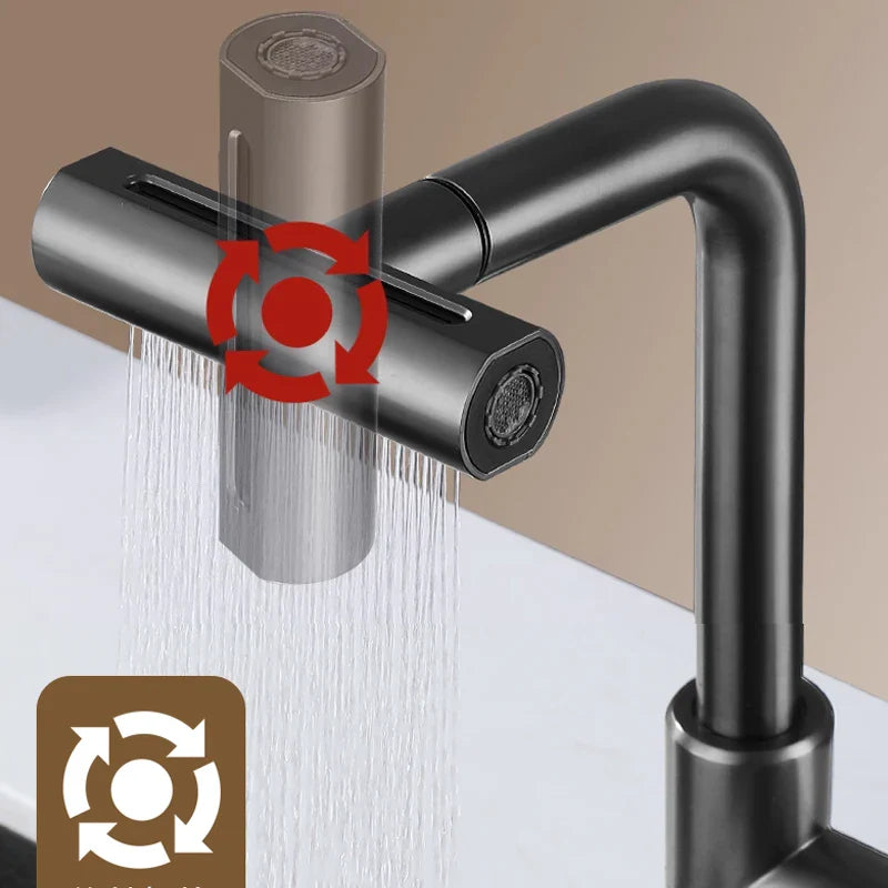Afralia™ Pull Out Kitchen Faucet with 4 Modes Stream Sprayer, Deck Mounted Mixer
