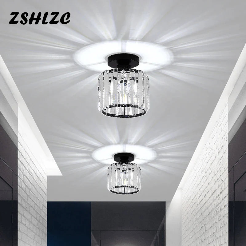 Afralia™ Crystal LED Chandelier for Aisle, Hallway, and Living Spaces