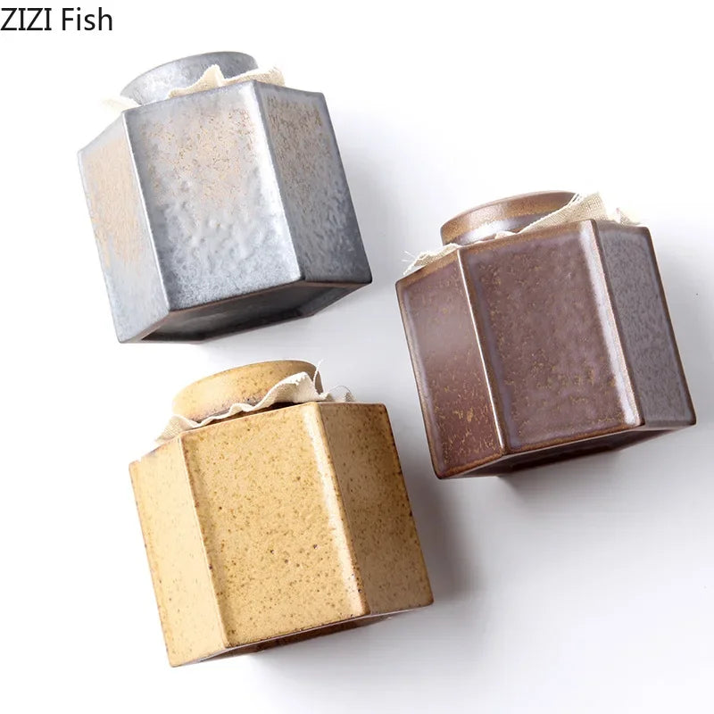 Afralia™ Ceramic Tea Canister Storage Jar Set