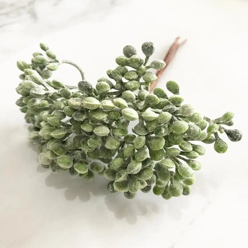 Afralia™ Green Plant Flower Cherry Stamen Berries Bundle for DIY Decor and Gifts