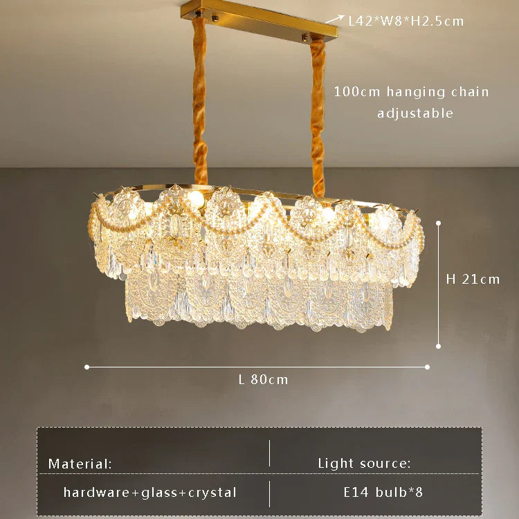 Afralia™ Modern French Crystal Glass Ceiling Lamp Home Appliance Light Fixture