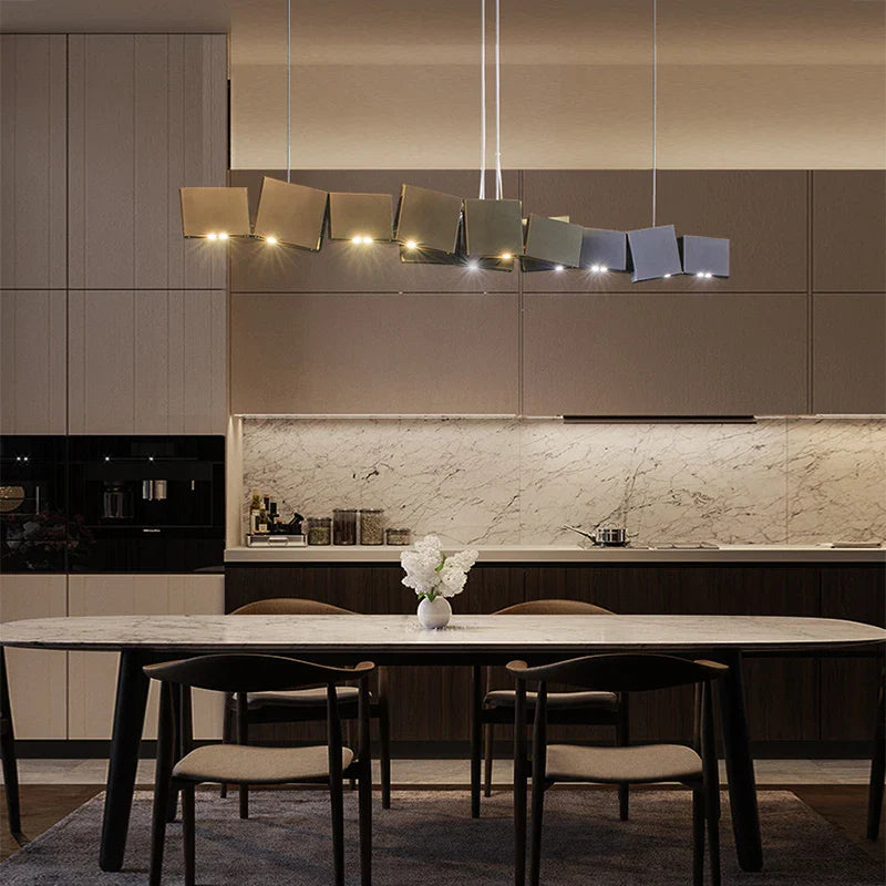 Afralia™ Box Shape Pendant Light for Dining Table Bar Kitchen Island Decor