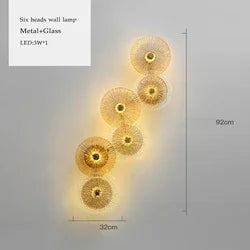 Afralia™ Round Glass Metal Wall Sconce Light for Bedroom Decoration