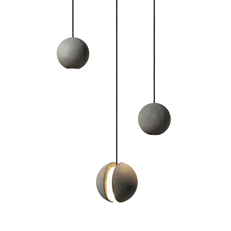 Afralia™ Cement Planet Chandelier Hanging Lamp for Dining Room & Bedroom