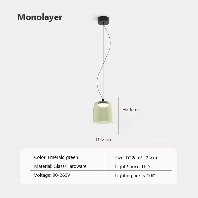Afralia™ Nordic Glass LED Pendant Lights for Home Decor and Lighting