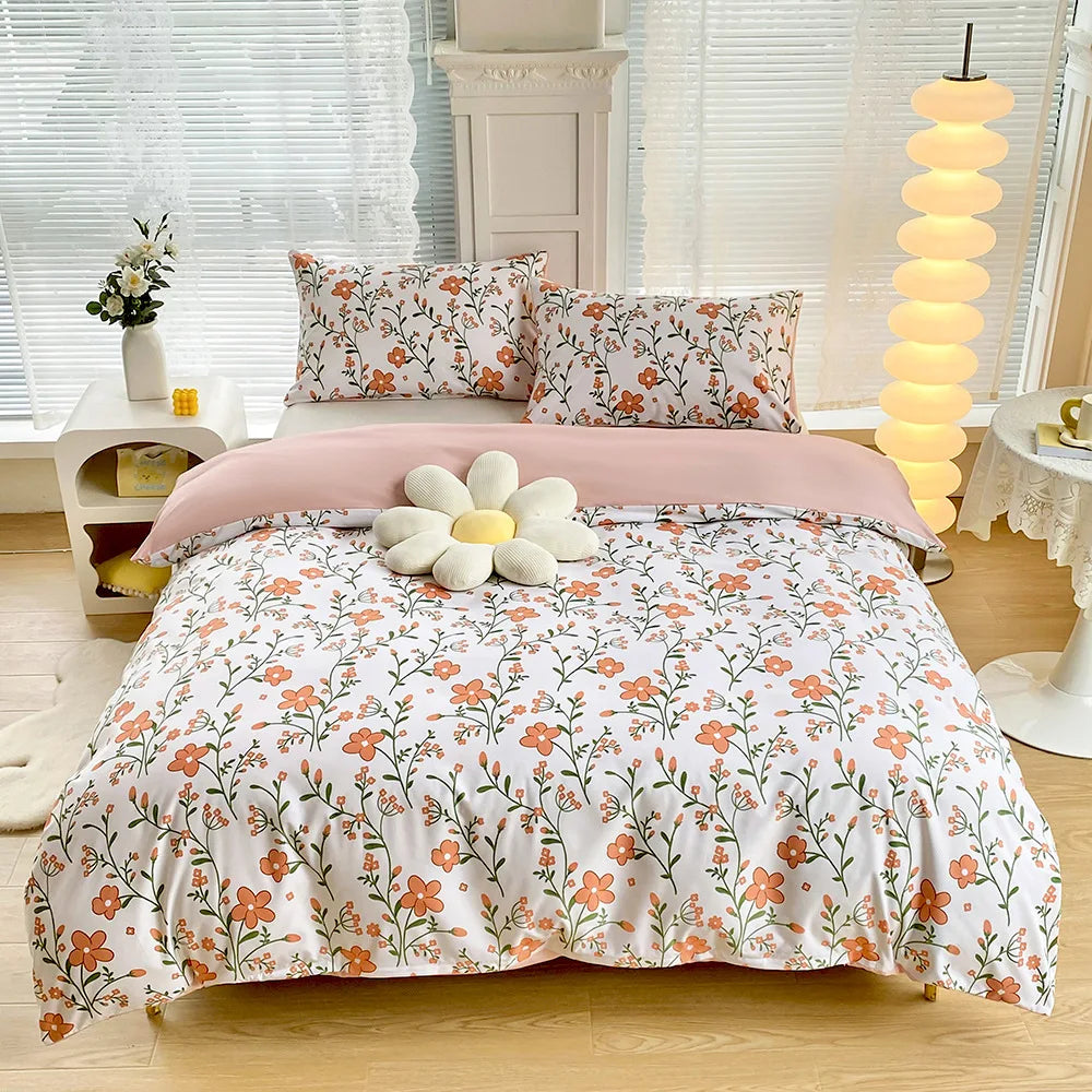 Afralia™ Simple Bouquet Print 3Pc Bedding Set with Pillowcases