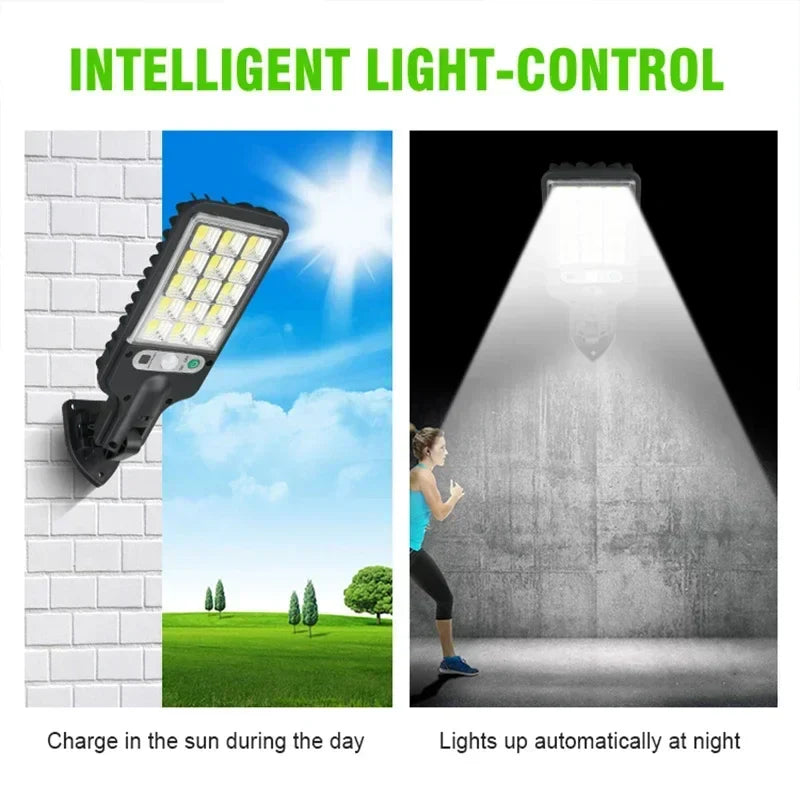 Afralia™ Solar Street Lights: 3 Light Modes Motion Sensor Security Lighting