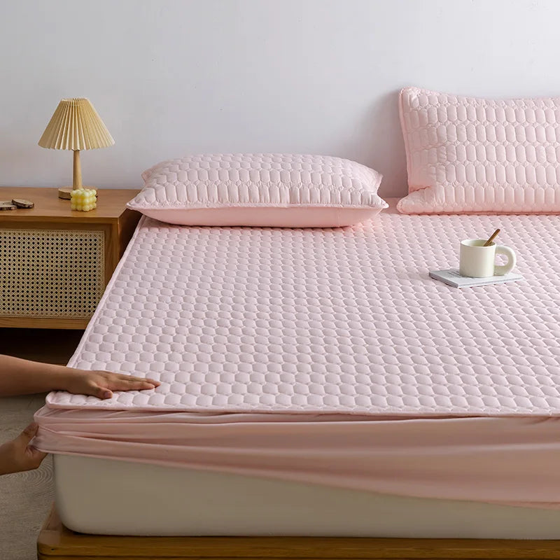 Afralia™ Solid Color Fitted Sheet for Twin Full Queen King Mattresses