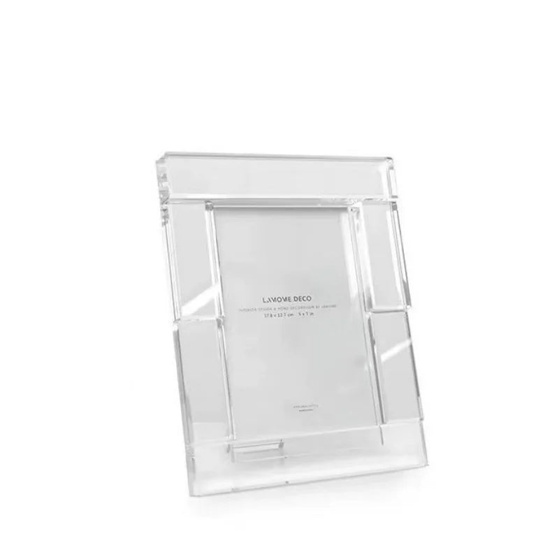 Afralia™ Crystal Glass Cube Photo Frame for Desktop Decor - Home Decor Ornaments