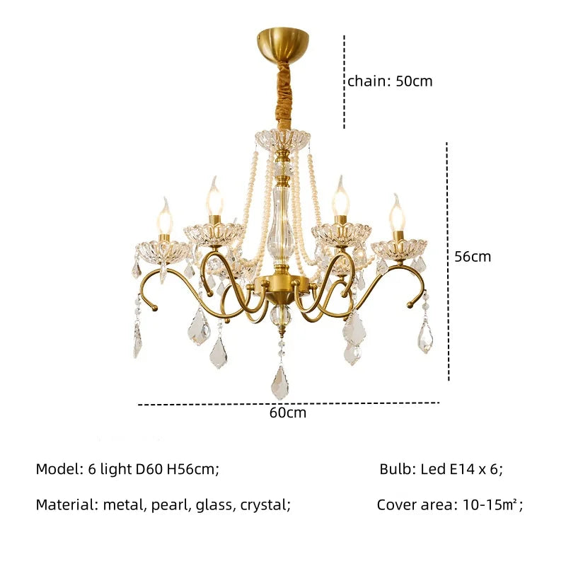 Afralia™ Crystal LED Chandelier Living Room Luxury Lighting E14 Pendant Lamparas