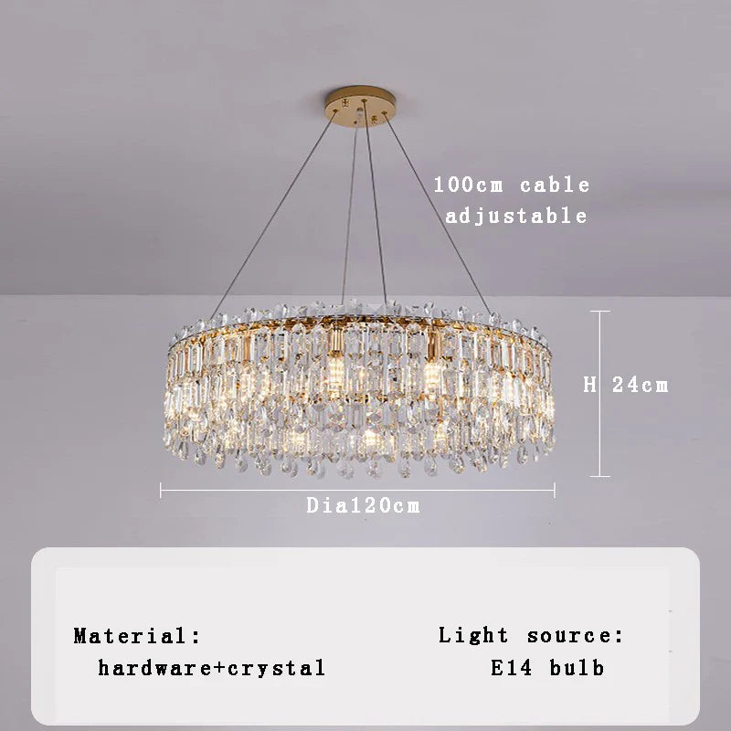 Afralia™ Crystal Pendant Chandelier for Living Room Bedroom - Luxury Hanglamp by Lamparas Lustres