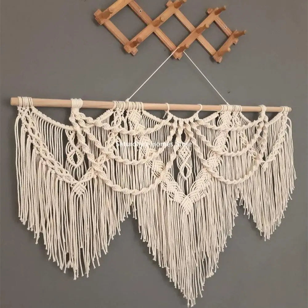 Afralia™ Large Macrame Bohemian Tapestry Wall Hanging for Boho Decor in Living Room