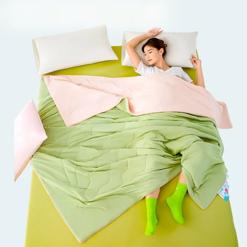 Afralia™ Summer Cooling Quilt | Lightweight Cotton Comforter | Breathable & Skin-Friendly Blanket