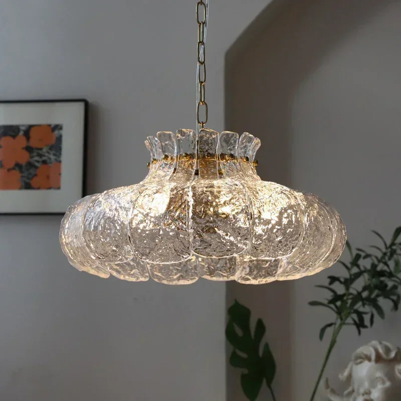 Afralia™ Retro Glass French Chandelier for Dining Room, Bedroom, Bar - Medieval Designer Luminaire