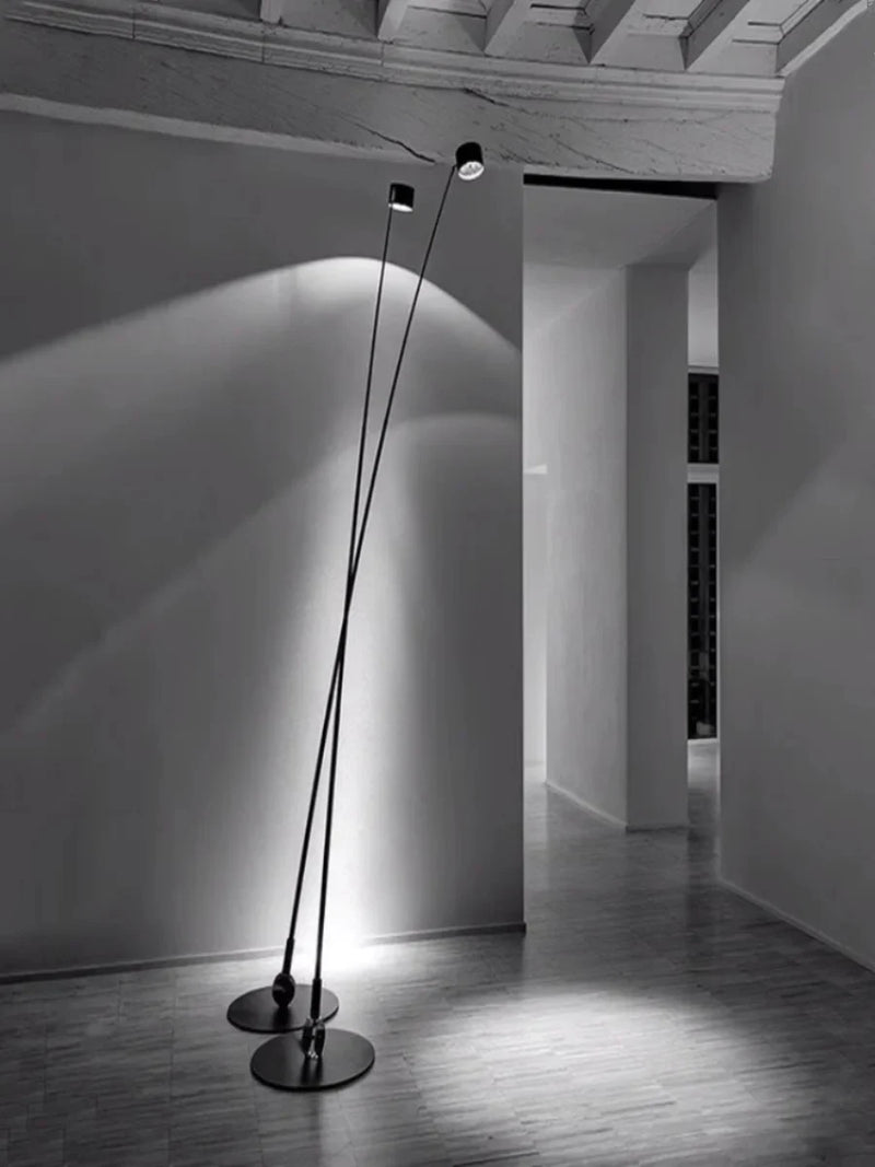 Afralia™ Long Pole LED Floor Lamp for Home Decor, Living Room, Bedroom - Black Standing Light