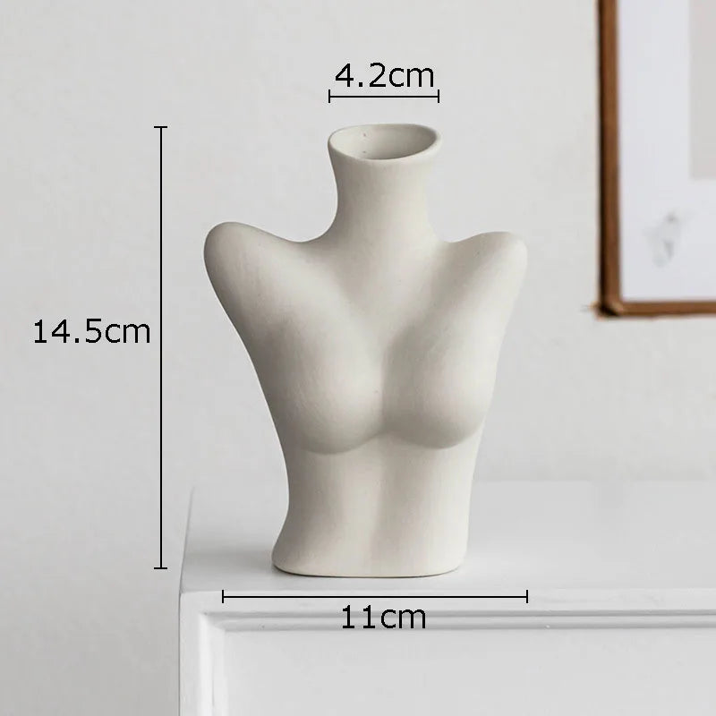 Afralia™ Ceramic Nude Figures Vase Set for Artistic Desk Decor and Floral Arrangements