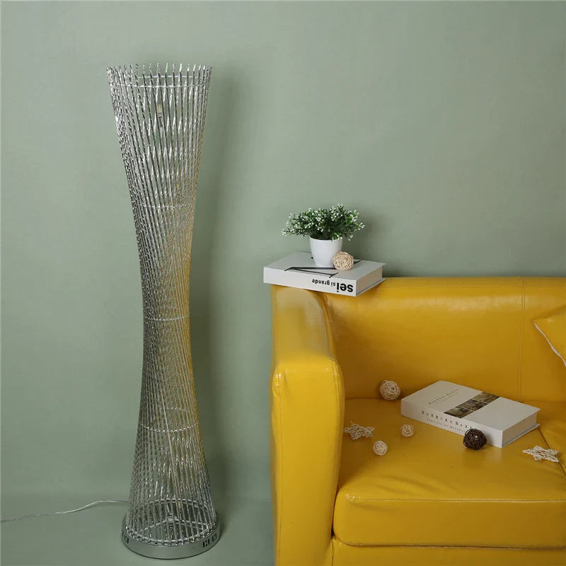 Afralia™ Aluminum Tower Floor Lamp for Living Room Decor - Modern LED Stand Light