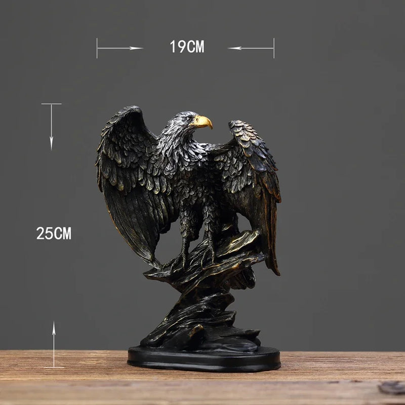 Afralia™ Eagle Statue Resin Ornament for Home and Office Decor, Symbolizing Wealth and Power