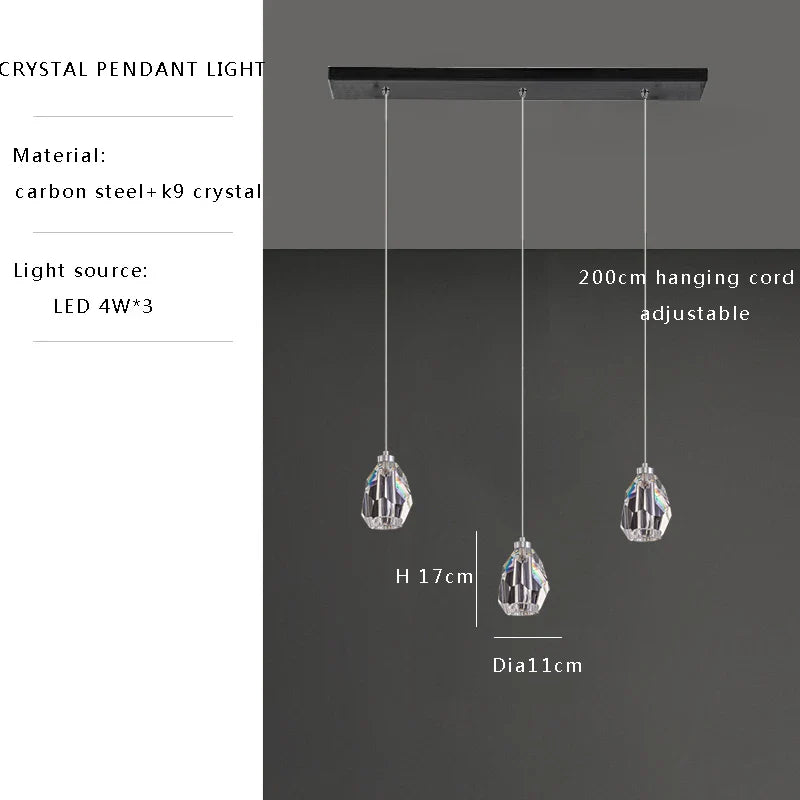 Afralia™ Pink Crystal Pendant Lights: Modern Sleek LED Luxury Elegance Hanging Lamps