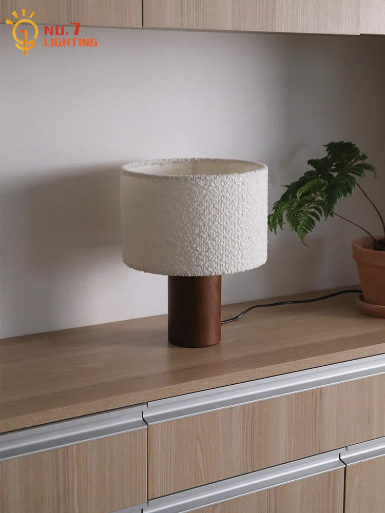 Afralia™ Solid Wood LED Table Lamp Modern Indoor Lighting for Living Room Bedroom