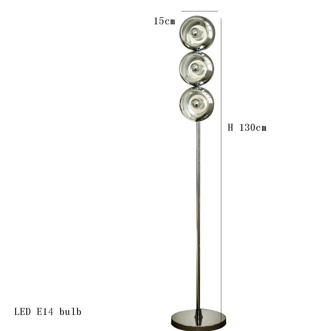 Afralia™ Minimalist Chrome LED Floor Lamp Metal Art Decoration