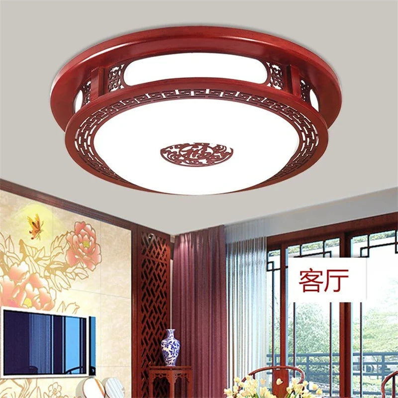 Afralia™ Solid Wood LED Ceiling Lights for Modern Living Room and Bedroom